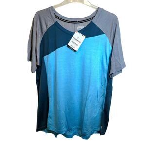 Smartwool Merino Sport 12 Short Sleeve Tee Shirt Mountain Bike Womens Sz XL Blue